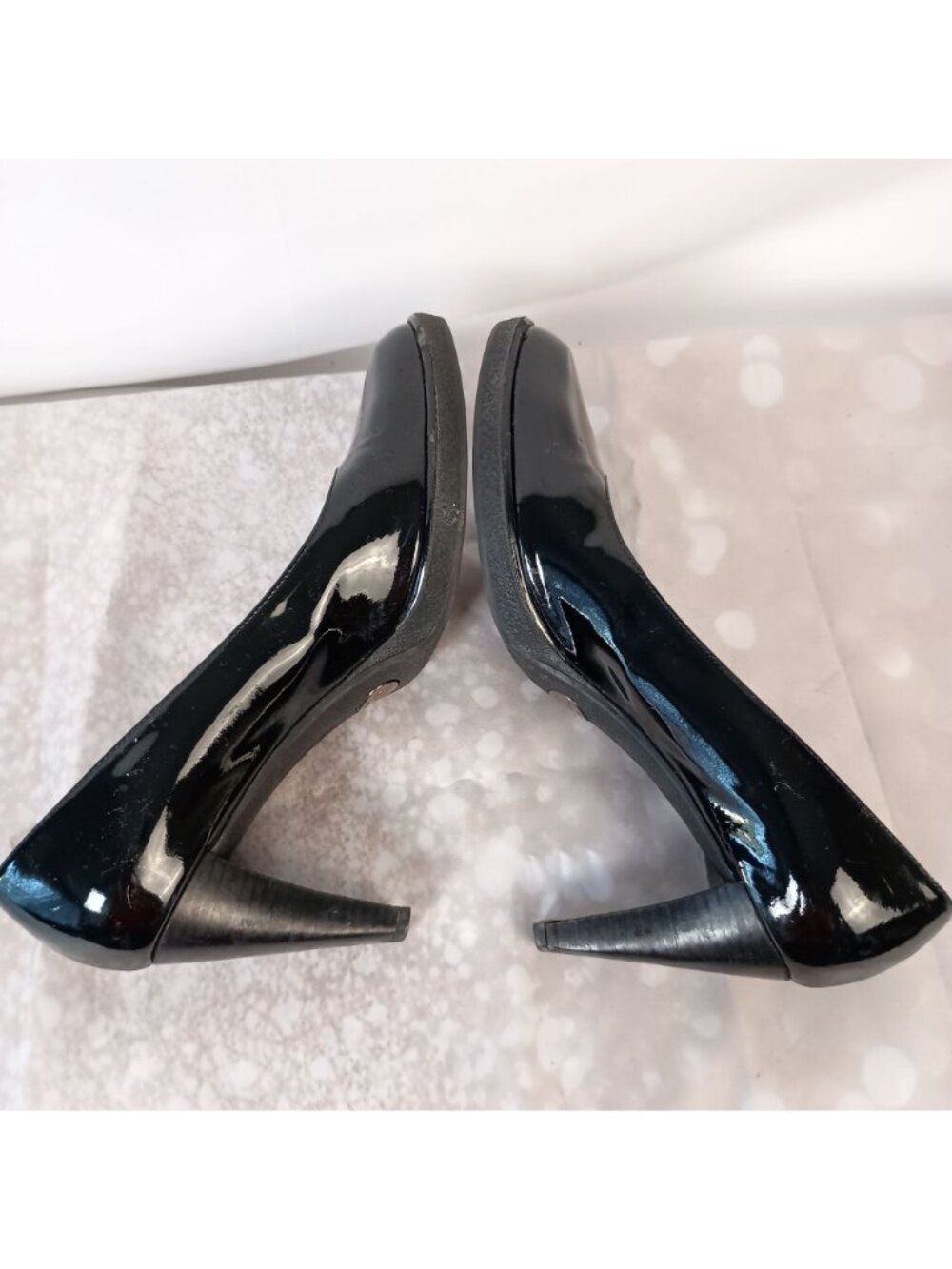 Stuart Weitzman Platswoon Pumps Black Patent Leather Sz 7.5 N Heels - Picture 7 of 10
